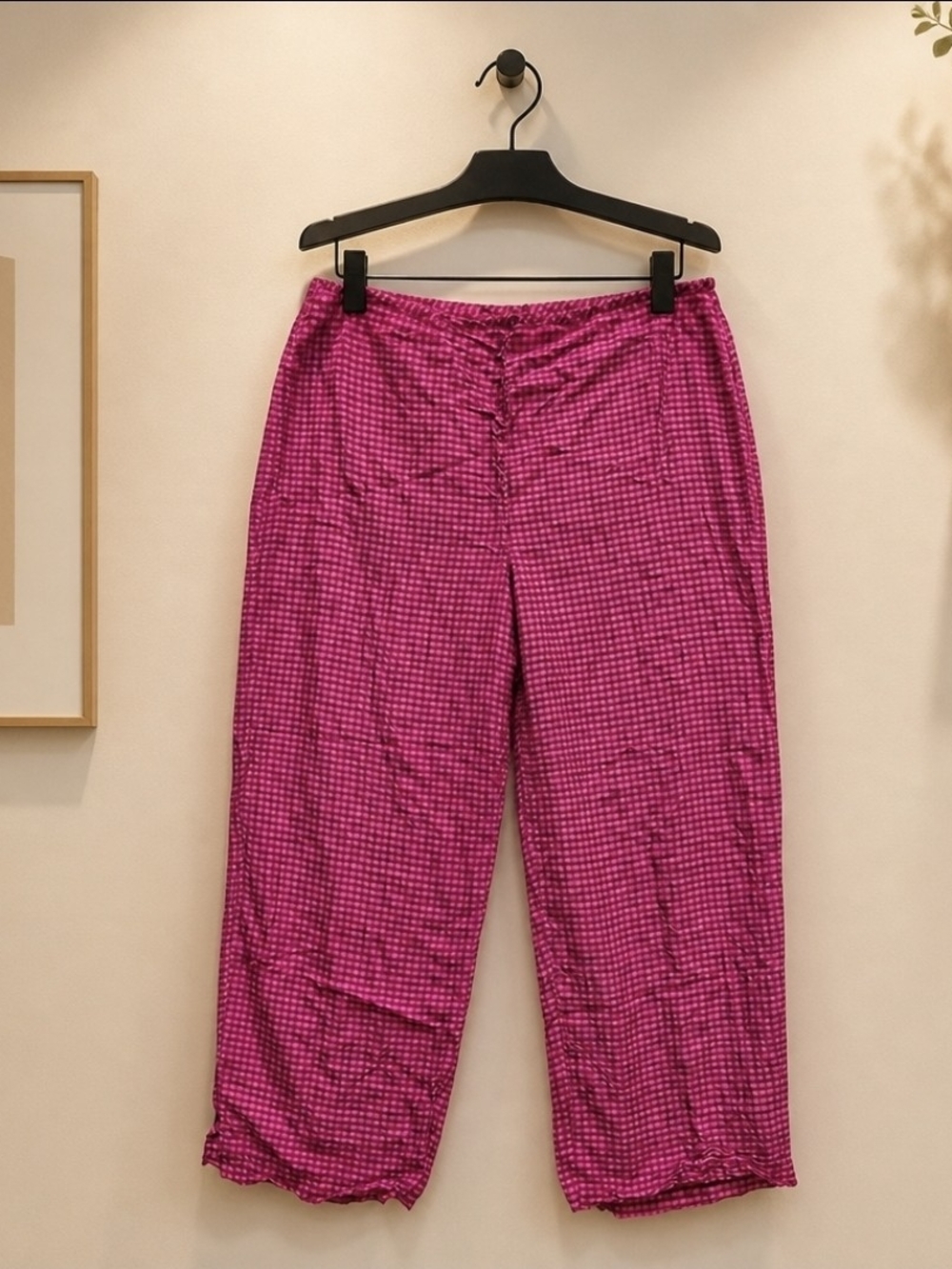 Karen Kane Lifestyle Pink Gingham Capri Pants Size 16